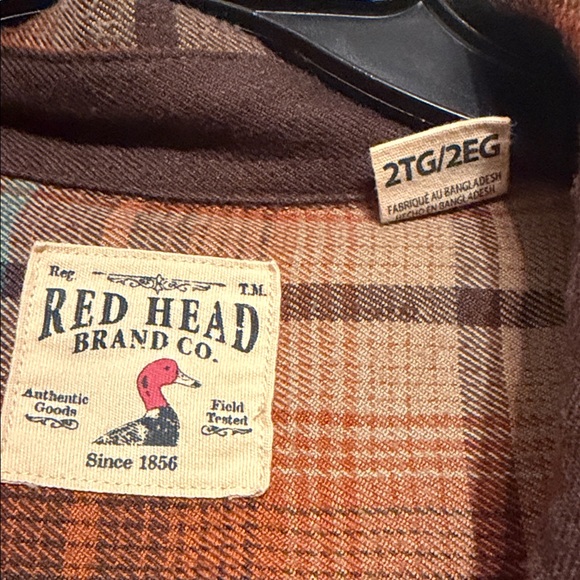 RedHead Brown and Orange Plaid Shirt - Picture 2 of 4